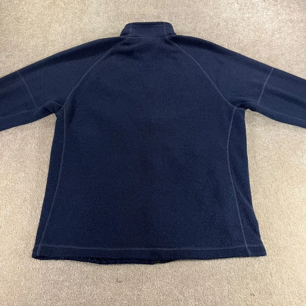 The North Face Fleece Jacket Mens Large Navy Blue Full Zip Mock Neck Raglan